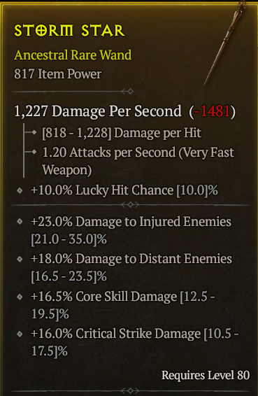 Wand Core Crit Distance Dmg Highroll Topic D Jsp