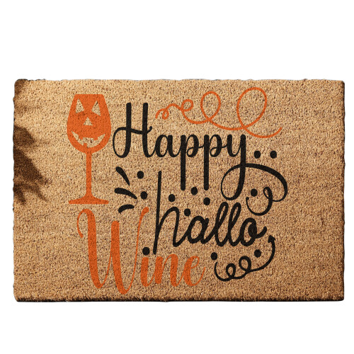 Coir Doormat MK1 Happy hallo wine 01