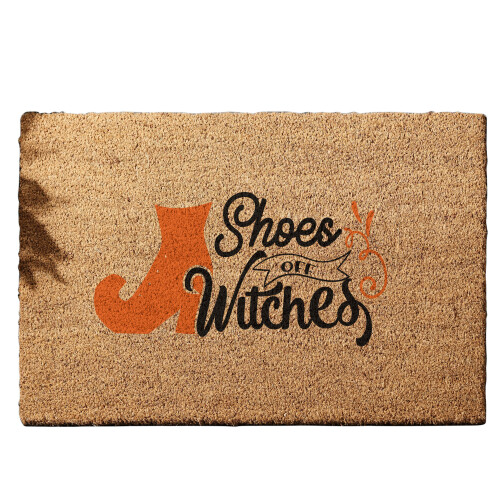 Coir Doormat MK1 Shoes off witches 01