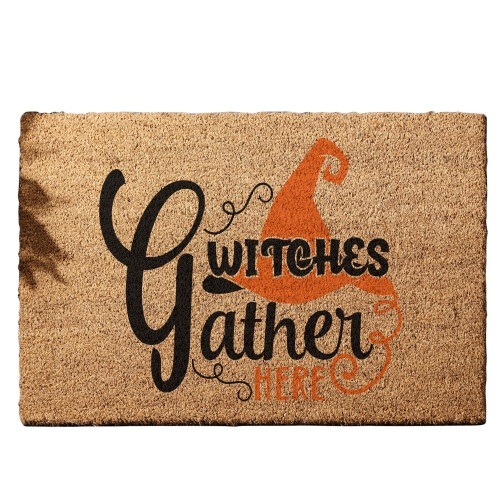 Coir Doormat MK1 Witches gather here 01