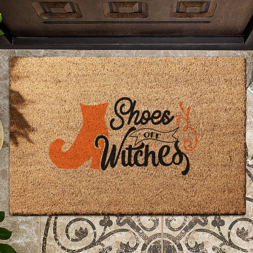 Coir Doormat MK2 Shoes off witches 01