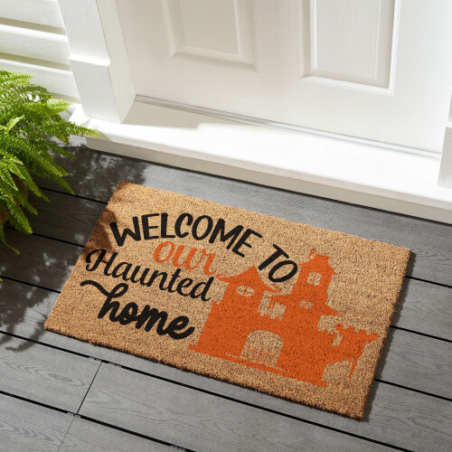 Coir Doormat MK4 Welcome to our haunted home 01