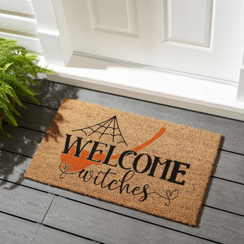 Coir Doormat MK4 Welcome witches 01