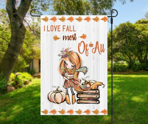 Garden Flag PSD Mockup 2 Fall most of all garden