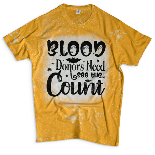 Bleached T Shirt Forest Gold Blood Donors Need See the Count