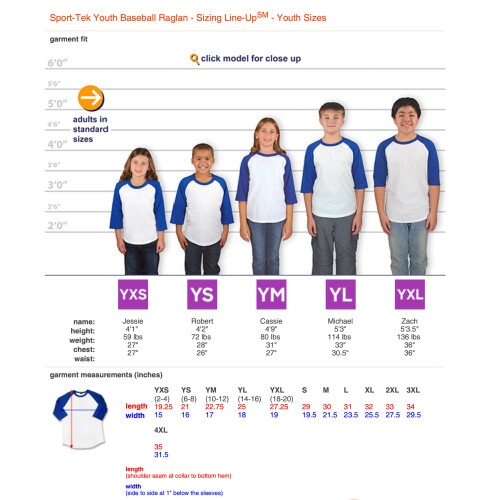 Sizechart Raglan Kid Shirt