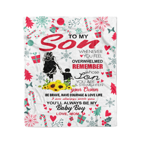 DEC0620 GST To My Son Love Mom Message Blanket Gift For Son IO04B201107NH051 mk