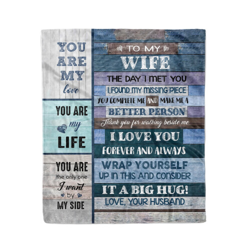 DEC0920 GST To My Wife Letter The Day I Met You Blanket Gift For Wife MK