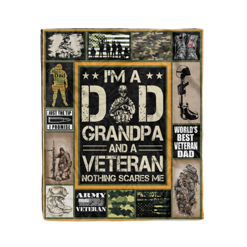 Veteran Dad Grandpa All Season Plus Size Quilt Blanket MK