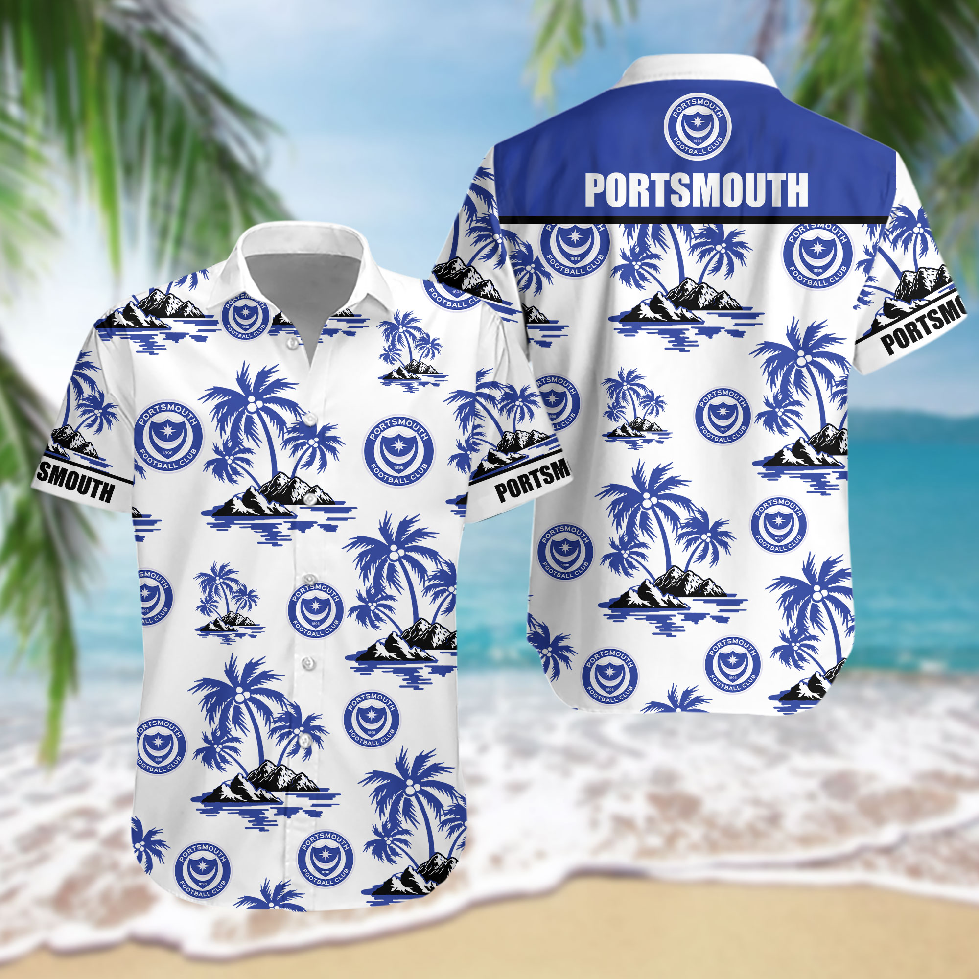 HOT EPL Portsmouth FC Tropical Shirt1