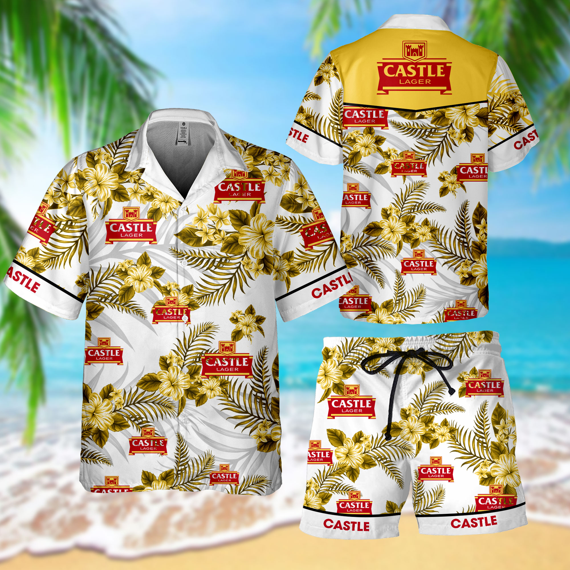 NEW Castle Lager Hawaii Shirt, Shorts1