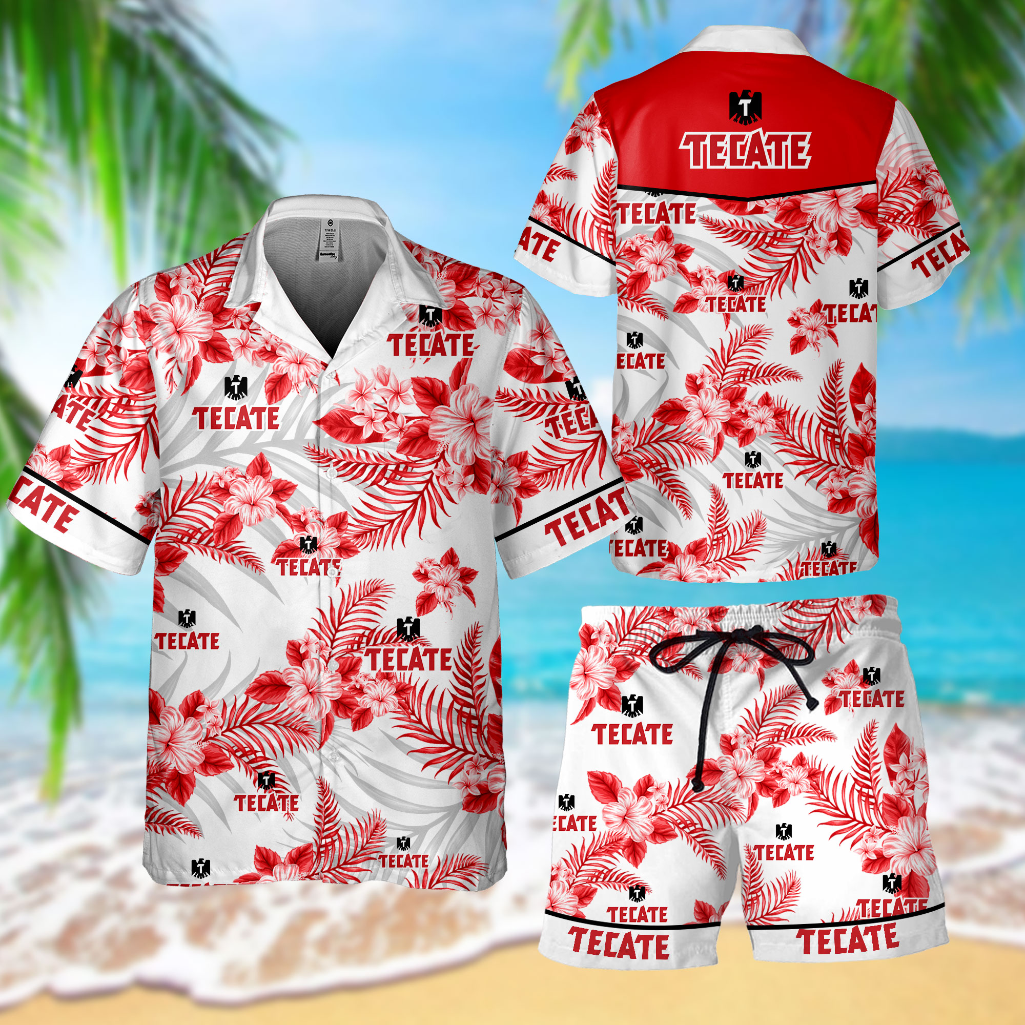 NEW Tecate Hawaii Shirt, Shorts1