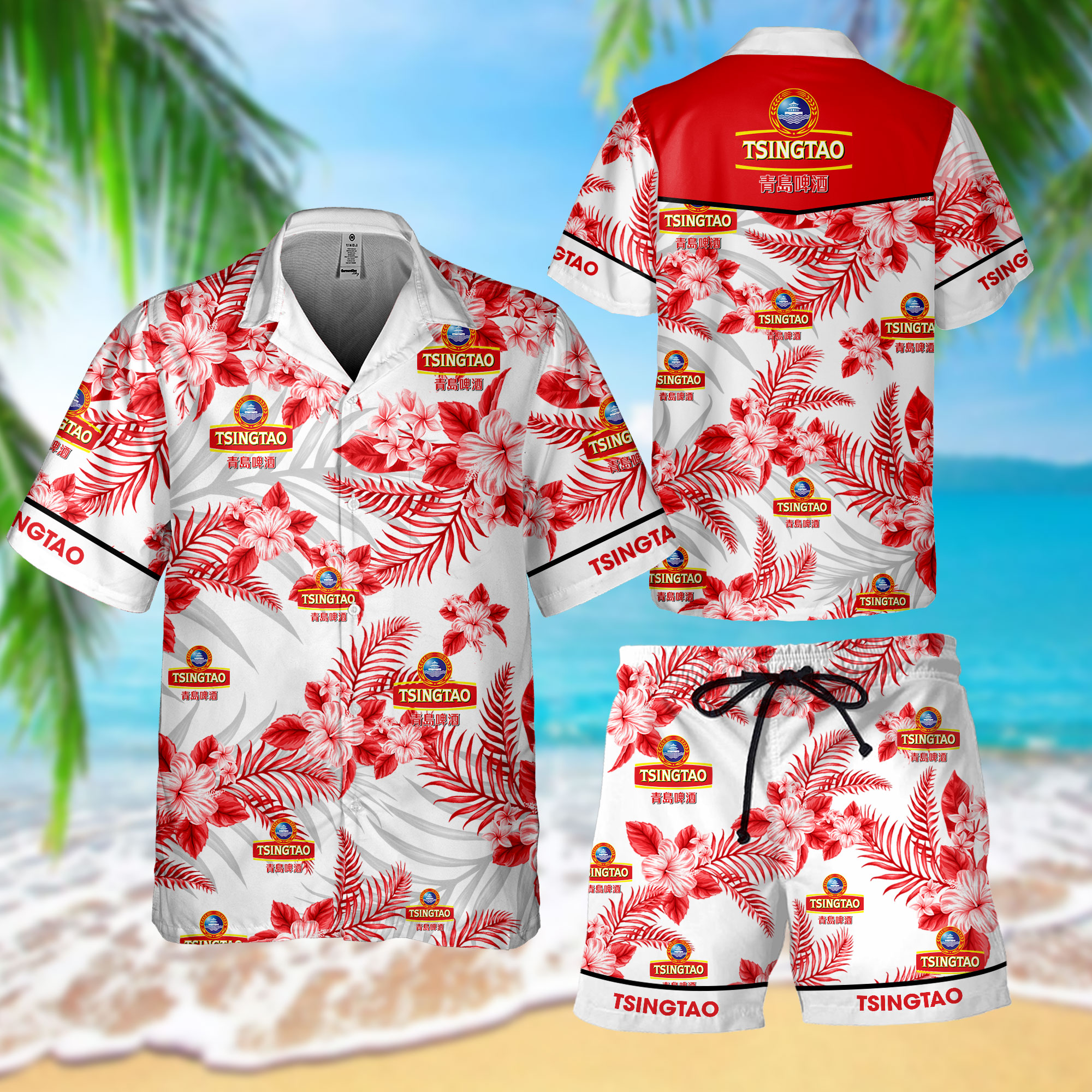 NEW Tsingtao Hawaii Shirt, Shorts1