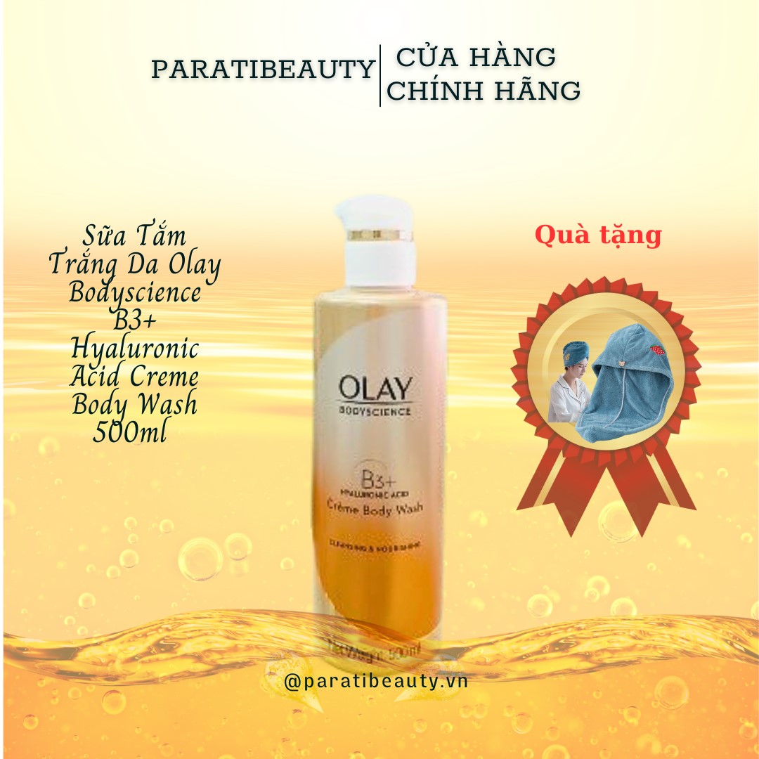 Sữa Tắm Trắng Da Olay Bodyscience B3+ Hyaluronic Acid Creme Body Wash 500ml