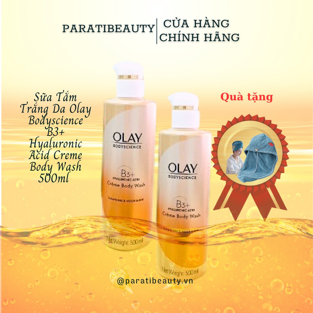 Sữa Tắm Trắng Da Olay Bodyscience B3+ Hyaluronic Acid Creme Body Wash 500ml