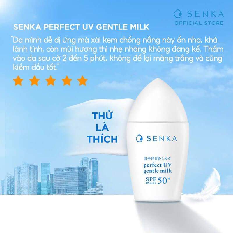 Sữa Chống Nắng Senka Perfect UV SPF50/PA+++Dưỡng Ẩm 40ml