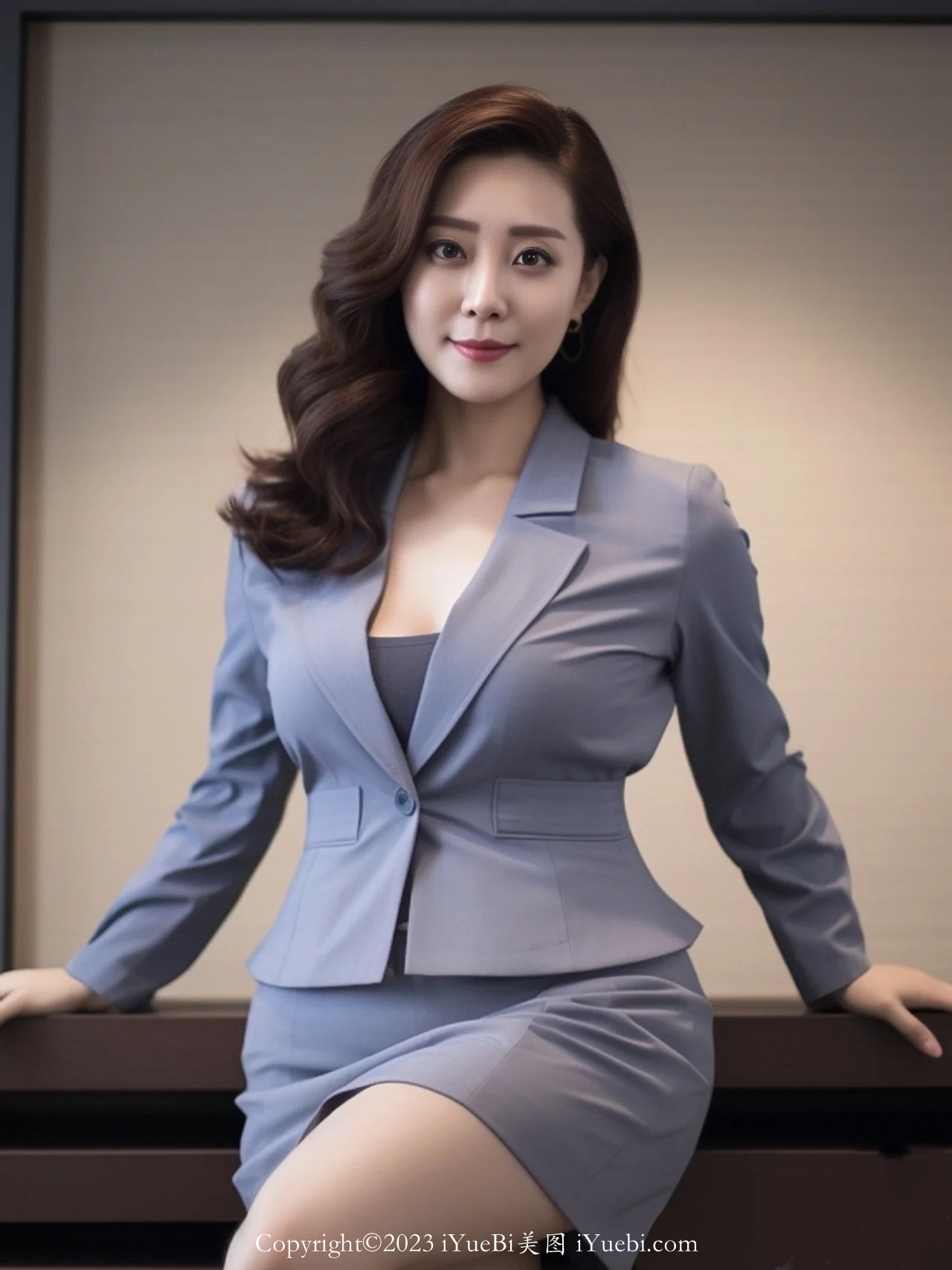 AI合成的办公室少妇熟女秘书西装制服照