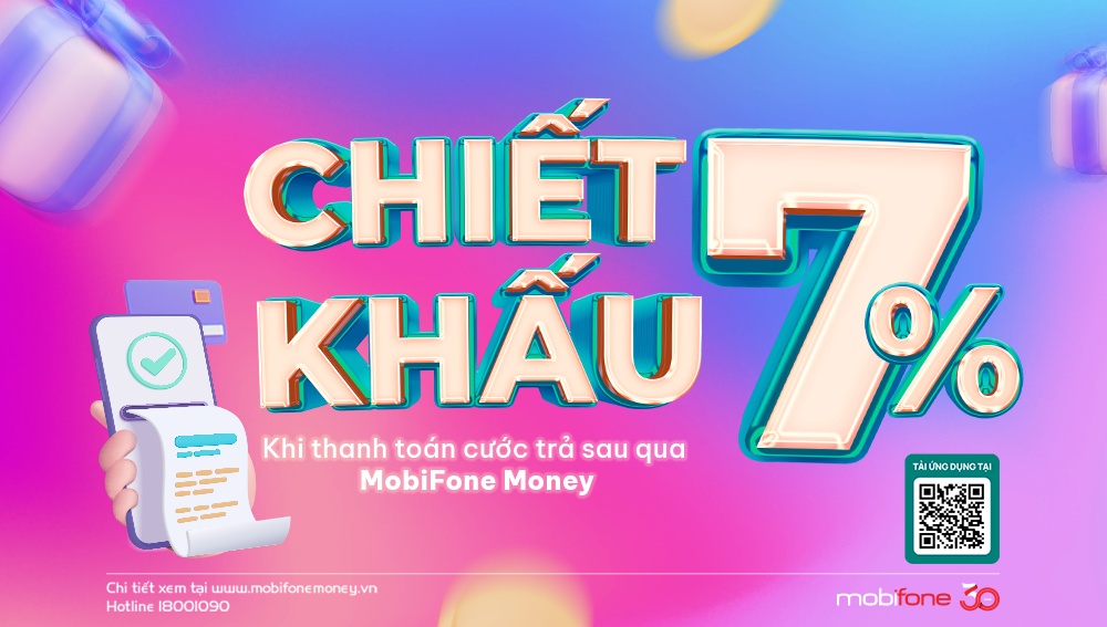Thanh toán cước trả sau qua MobiFone Money – Nhận chiết khấu cực cao Mobimoney-chietkhau