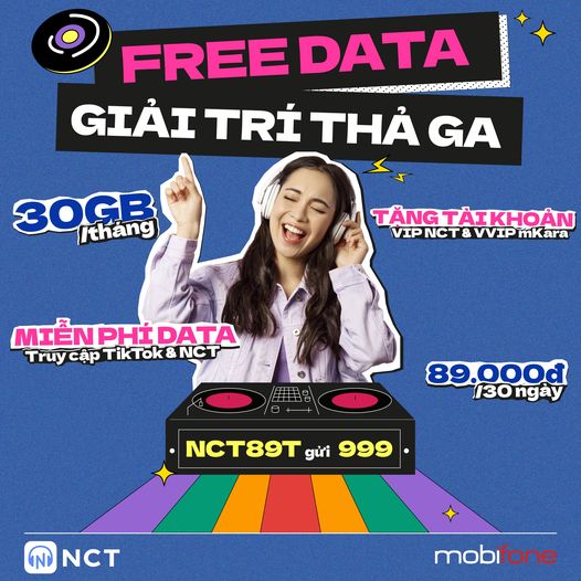 Đăng ký gói NCT89T MobiFone nhận 30GB và miễn phí nghe nhạc