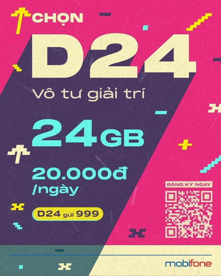 Gói D24 MobiFone có 24GB data tốc độ cao mỗi ngày chỉ 20K D24
