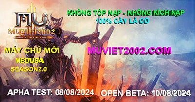 Mu mới ra, Muviet2002, muviet2002.com, Mu Online, Mu Season 2 mới ra, Mu Test tháng 09 2024, MEDUSA PHIÊN BẢN SS2.0 CÀY CUỐC  Cộng động người chơi cực kì đông đảo và máu lửa!, Mu Online Season 2