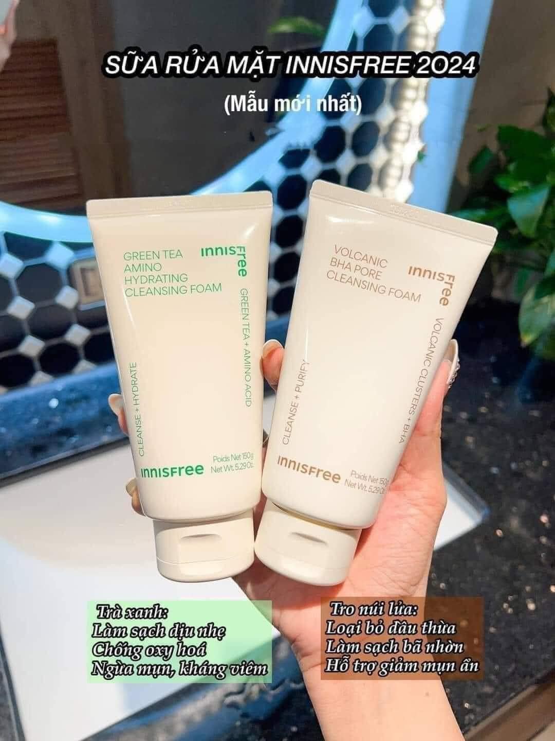 Sữa rửa mặt dưỡng ẩm da innisfree Green Tea Hydrating Amino Acid Cleansing Foam 150 g