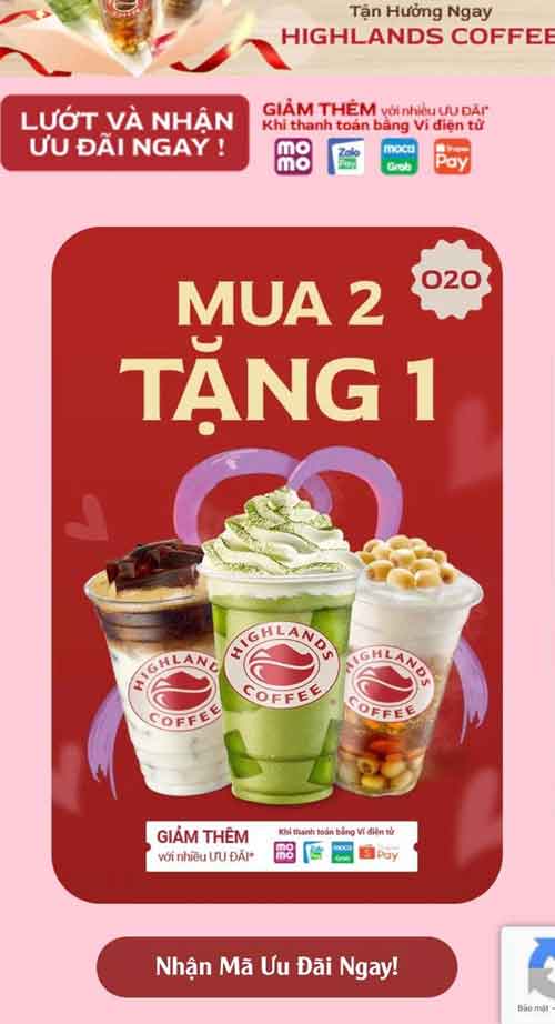 "Highlands kết hợp MobiFone tung Deal tưng bừng - Vào ứng dụng My MobiFone săn  Voucher-highland-mua-2-tang-1