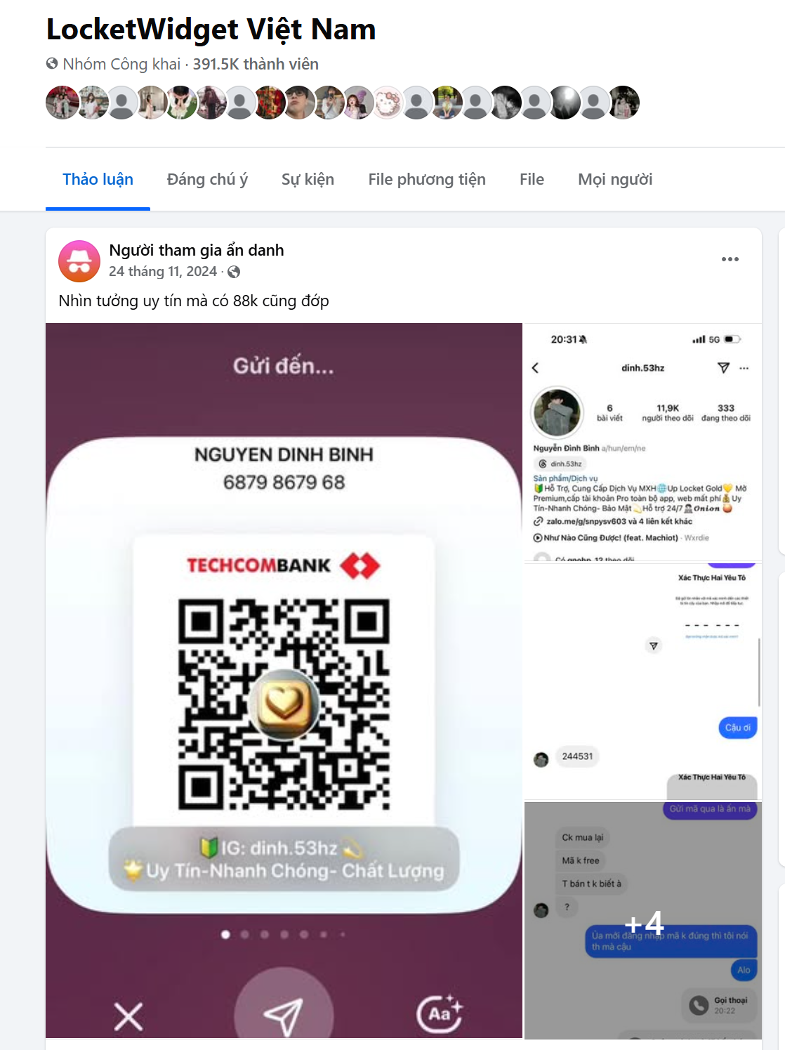 Bằng chứng Facebook 3