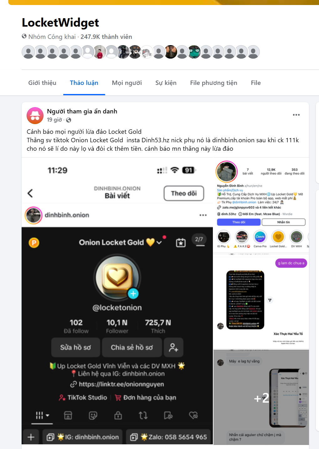 Bằng chứng Facebook 2
