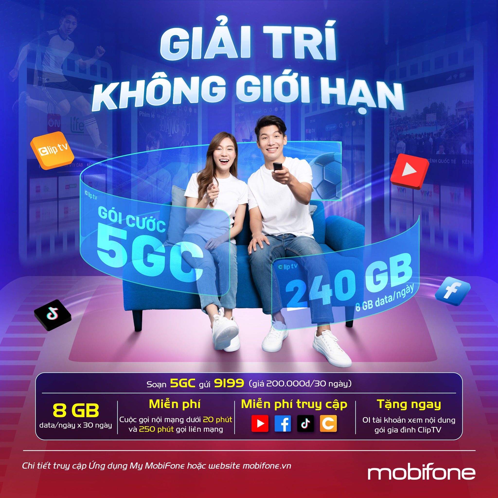 Chọn gói cước 5GC MobiFone: Thoại thả ga, data cháy phố