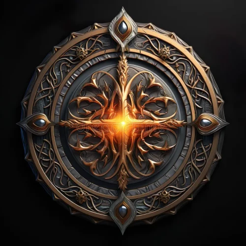 epic high fantasy norse mythology viking themed logo coat arms emblem 286198429
